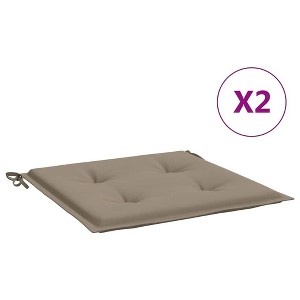 vidaXL Garden Chair Cushions 2 pcs - Taupe Colour 19.7" x 19.7" x 1.2", Oxford Fabric, Foam Fiber Filling, for Indoor and Outdoor Use - 1 of 4