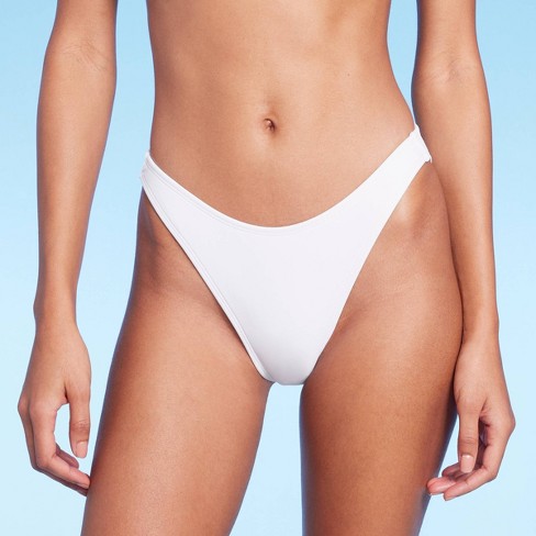 High leg white bikini bottoms on sale