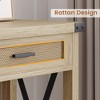 43" Wooden Console Table for Entryway, Bohemian Style Entryway Table with Rattan Drawers, Sofa Table with Storage for Living Room, Hallway - 3 of 4