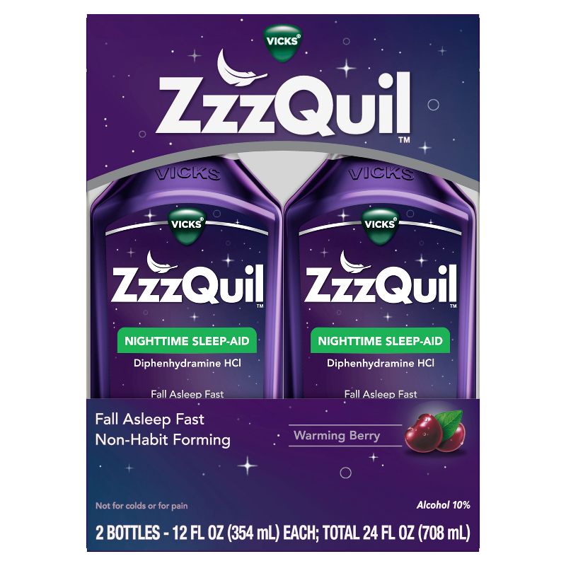 ZzzQuil Nighttime Sleep-Aid Liquid - Berry, 1 of 10