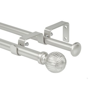 Urbanest 5/8 Inch Adjustable Double Curtain Rod Set with Volle Ball Finials, 28"-120" - 1 of 4