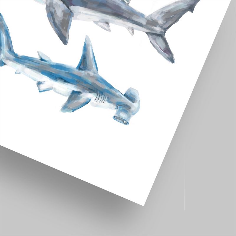 Americanflat Animal Minimalist Painted Shark Trio 1 By Jetty Home Poster Art Print, 5 of 7