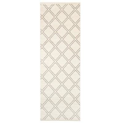 Modern Farmhouse Diamond Geometric Lattice Rustic Indoor Area Rug by Blue Nile Mills