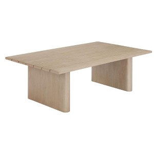 Aluminum Coffee Table 15.2"H, Natural Finish with Faux Wood Top, Modern Outdoor Design by Zuo Modern - 1 of 4