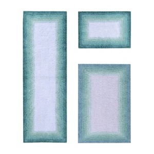 Torrent Collection 3 Piece 100% Soft Cotton Tufted Weave Bath Rug Set, Ombre Pattern, Super Soft & Absorbent, Machine Washable Bathroom Mats - 1 of 4