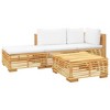vidaXL Garden Lounge Set Cream white, Natural Teak - 3 of 4