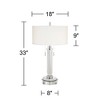Possini Euro Design Cadence Modern Table Lamp with Square Riser 33" Tall Glass Column White Shade for Bedroom Living Room Bedside Nightstand Office - 4 of 4