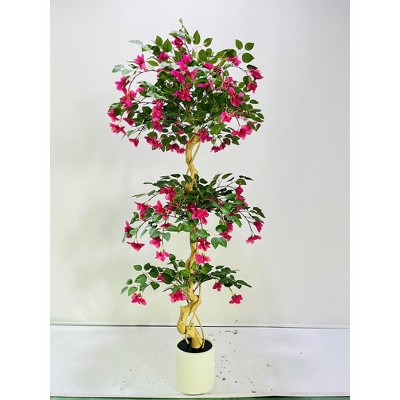 Artificial Bougainvillea Tree, 4ft/6ft Tall Realistic Faux Tree In Pot, with Flowers And Leaves