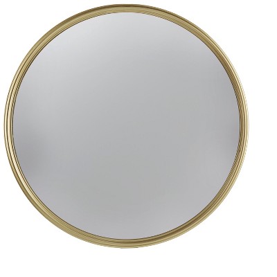Vynxaria 15 in. Wx15 in. H Gold Round Mirror, Circle Mirror with Iron Frame for Living Room Bedroom Vanity Entryway Hallway