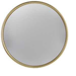 Vynxaria 15 in. Wx15 in. H Gold Round Mirror, Circle Mirror with Iron Frame for Living Room Bedroom Vanity Entryway Hallway - 1 of 4