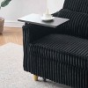 Multi-Functional Black Corduroy Convertible Sofa with Pull-Out Bed, Movable Tabletop & USB Charging Ports – Perfect for Living Rooms and Bedrooms - 4 of 4