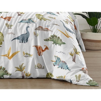 Sweet Jojo Designs Boy Full/Queen Comforter Bedding Set Watercolor Dinosaur Dino Multicolor 3pc — фото 6