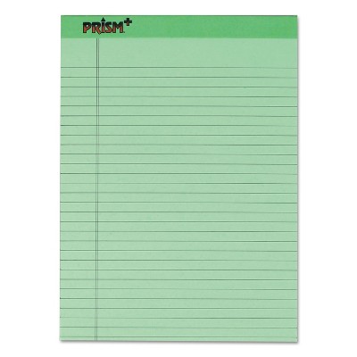 Tops Prism Plus Colored Legal Pads 8 1/2 x 11 3/4 Green 50 Sheets Dozen 63190