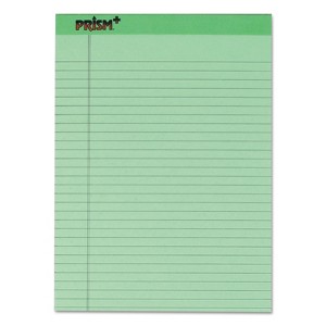 Tops Prism Plus Colored Legal Pads 8 1/2 x 11 3/4 Green 50 Sheets Dozen 63190 - 1 of 4