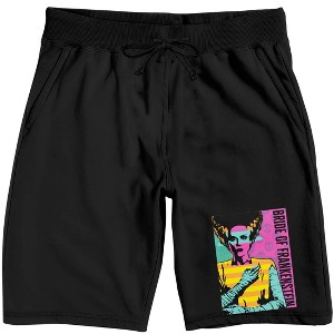 Universal Monsters The Bride of Frankenstein Adult Black Sleep Pajama Shorts - 1 of 4