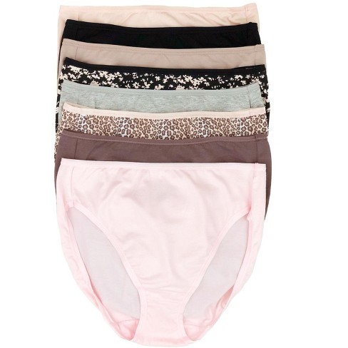 Felina Women's Cotton Modal Hi Cut Panties - 8-pack (minky Pink Combo,  Large) : Target
