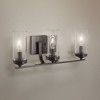 Minka Lavery Industrial Wall Light Downtown Bronze Hardwired 20 1/4" 3-Light Fixture Clear Seeded Glass Shade for Bathroom Vanity - 2 of 3