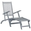vidaXL Patio Deck Chair with Footrest and Cushion Solid Wood Acacia - 2 of 2