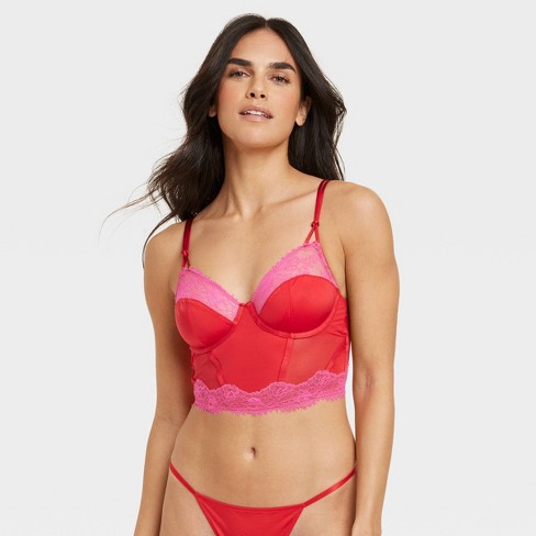 Women's Fishnet Lace Unlined Bra - Auden™ Pink 34C