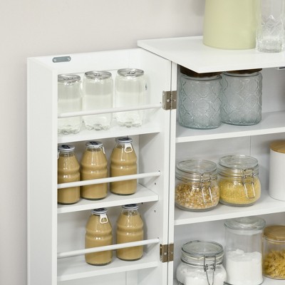 White Vertical Kitchen Pantry with Adjustable Shelves
