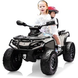 Kids Rideable Terrain Vehicle, 2-Seater Electric Kids Vehicle, Licensed Can-Am Quad Bike with LED Lights and Music, 3-Speed, Brown - 1 of 4