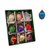 Kurt Adler Glass Ornaments for Christmas Tree, Miniature Decorative Eggs, Assorted (9 Piece Set) - 2 of 4