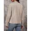 Women's Striped V-Neck Tie Front Shirt - Long Sleeve Button Down Blouse Casual & Work Top - 4 of 4