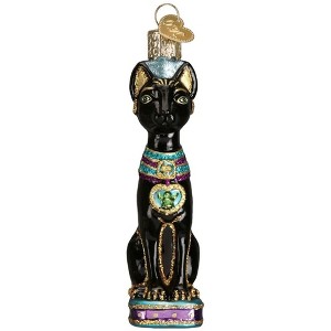 Old World Christmas Glass Blown Ornament For Christmas Tree, Egyptian Cat - 1 of 2