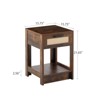 FONTOI Rattan End Table with Drawer, Side Table for Living Room Bedroom Small Space, Dark Brown, 15.75"*21.65"*15.75" - 3 of 4
