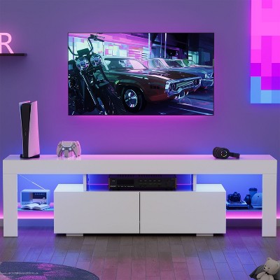 LACOO TV Stand with LED Light Remote Control, Storage Drawers and Shelves  for TVs up to 70"