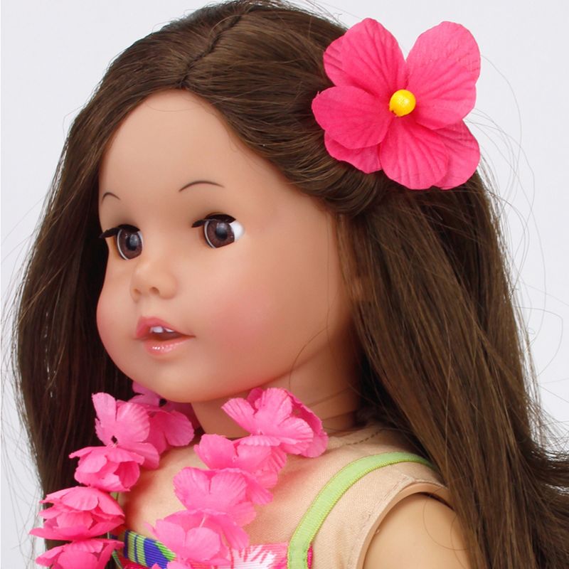 Sophia's - 18" Doll - Hawaiian Floral Bathing Suit, "Grass" Skirt, Floral Lei & Flower Hair clip, 6 of 8