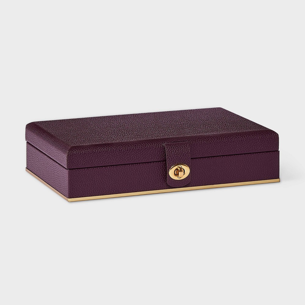 Turn Lock Closure Boxed Storage Jewelry Organizer - A New Day™ Berry Purple