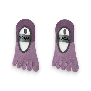 Anna-Kaci 3 Pairs Women's Cotton Sports Five Toe Anti Slip Fitness Yoga Socks with Elastic Strap - 1 of 3