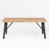 3-Piece Outdoor Patio Picnic Dining Set with 2 Benches, Acacia Wood and Metal Frame - 3 of 4