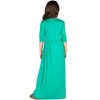 24seven Comfort Apparel Girls Three Quarter Sleeve Pleated Maxi Dress - 3 of 4