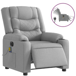 vidaXL Electric Massage Recliner Chair Light Gray Fabric - 1 of 4