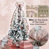 Aoibox Rose Gold Christmas Tree Topper Bow 12 Inch Wide Glitter Snowflake Ribbon 6 Streamers 1 Pack Holiday Decoration - 3 of 4