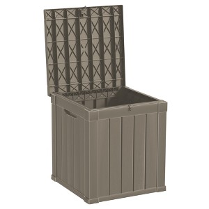 50 Gallon Resin Deck Box, Lockable Waterproof Ourdoor Storage Container for Pool Accessories, Patio and Garden - 1 of 4