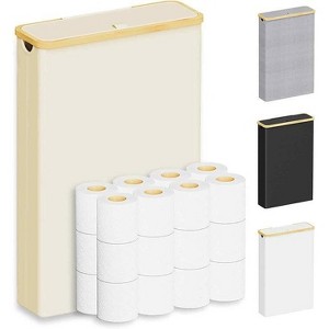 Toilet Paper Organizer with Lid, Holds 24 Regular Rolls or 18 Mega Rolls, Slim Bathroom Organizer - 1 of 4