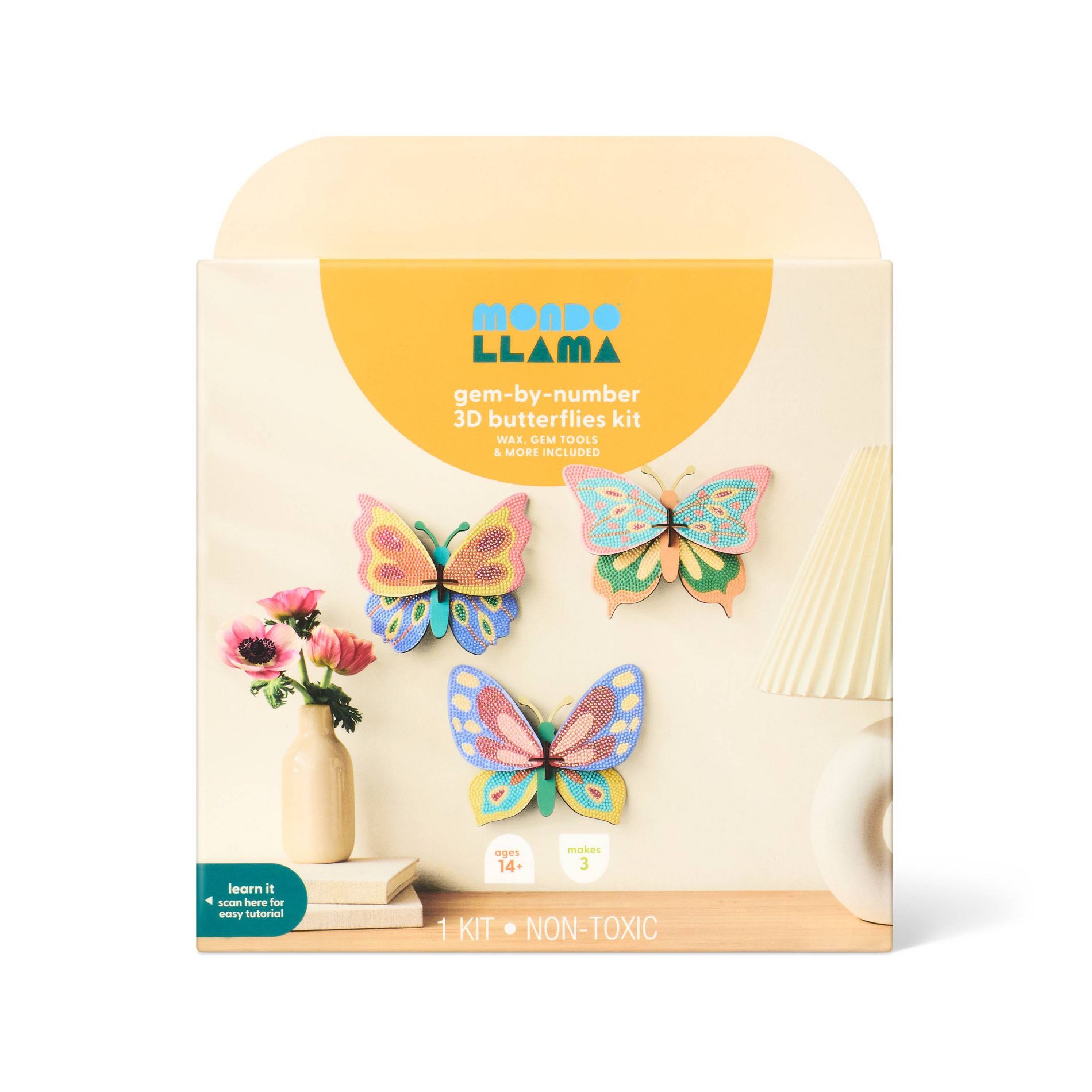 3ct Gem Art Butterfly 3D Decor Craft Kit - Mondo Llama™