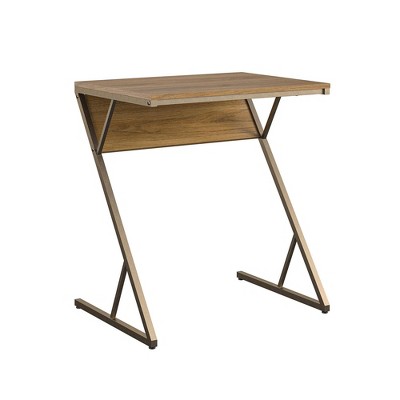 Regal Accent Table and Laptop Desk Walnut/Bronze - Novogratz