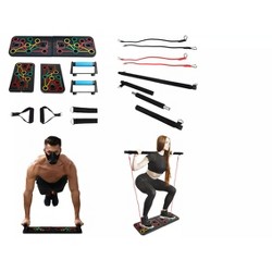 Foldable Press Up Rack Board Workout Exercise Portable Equipment Fitness for Men Women Gym Home Exercise Set with Resistance Bands Frunimall Push Up Board