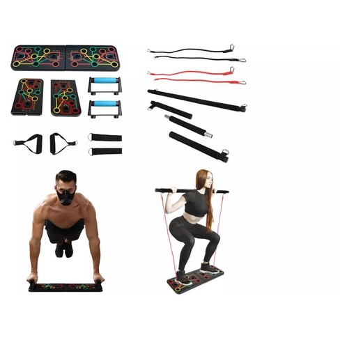 Push Up Board & Resistance Band Muscle Training Professional Home Exercise Kits 