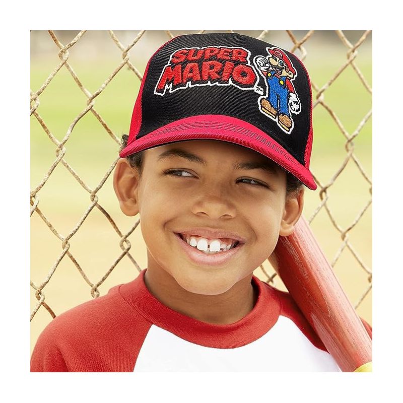 Super Mario and Bowser Baseball Cap, Little Boys Age 4-7 – Red, 2 of 7