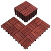 Bliss Outdoors Hardwood 12-Slat Interlocking Wood Deck Tiles, Red, Set of 10 - 2 of 4