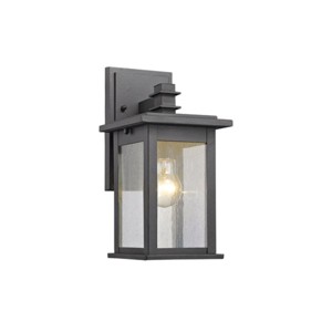 Chloe Lighting Tristan Transitional 1 Light Black Outdoor Wall Sconce 12" Height - 1 of 4