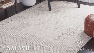 Elegant Square Black and Ivory Hand-Tufted Wool Area Rug - 6'