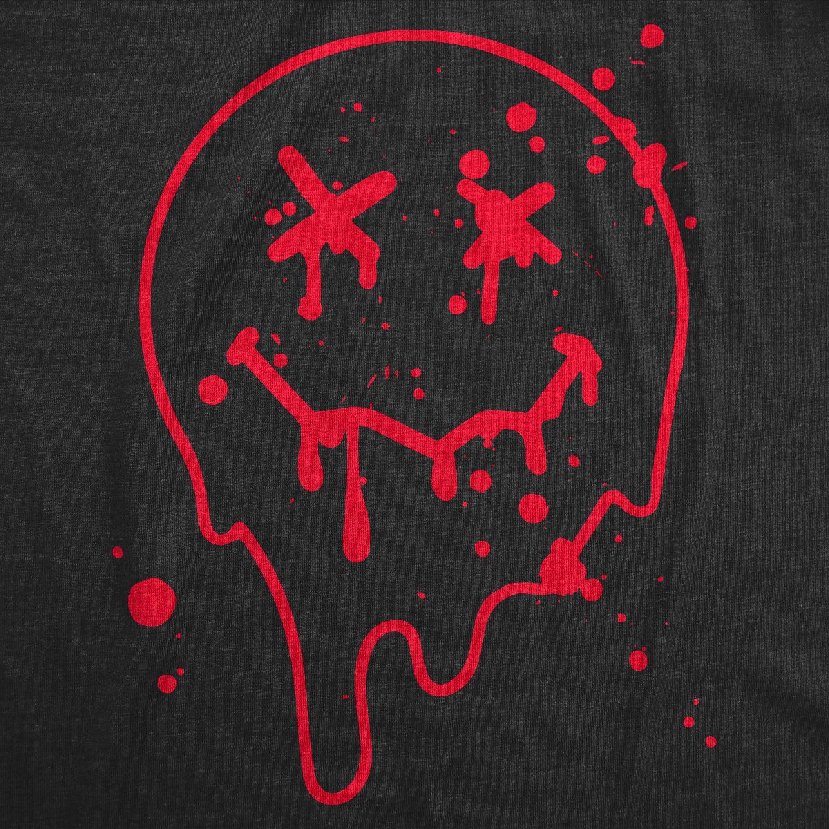 Мужские футболки Crazy Dog T-Shirts, Inc. Mens Funny T Shirts Bloody Smiling Face Sarcastic Halloween Graphic Novelty Tee For Men - Crazy Dog Men's T Shirt For Halloween Season Black S — фото 2