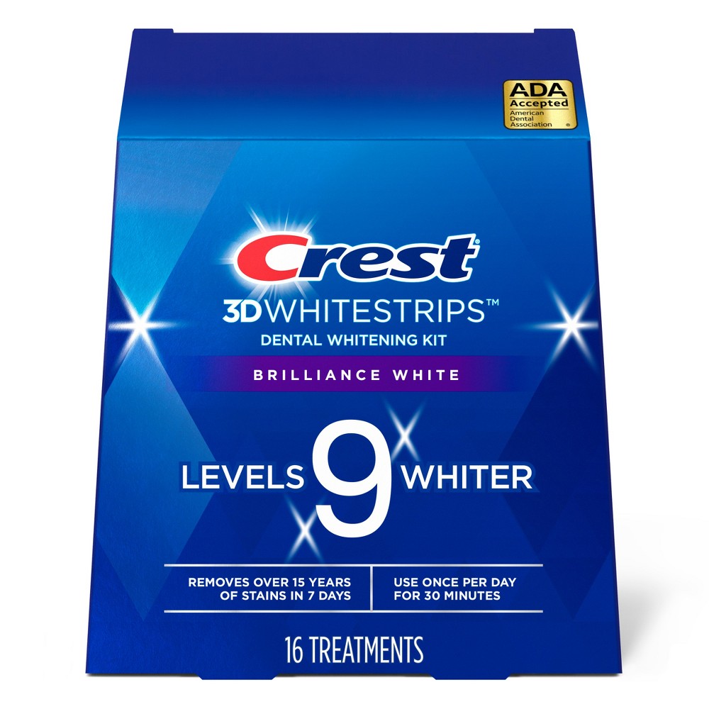 Photos - Toothpaste / Mouthwash Crest 3D Whitestrips Brilliance White Teeth Whitening Kit, 16 Treatments 