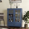 KTMBDW Buffet Cabinet with Storage, 28" Sideboard Buffet, Farmhouse Kitchen Cabinet with One Drawer and 2 Glass Doors - 3 of 4